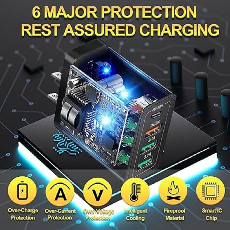 US 4 Port Fast Quick Charge QC 3.0 USB Hub Wall Home Charger Power Adapter Plug gallery