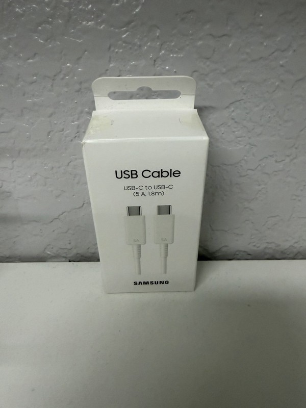 1.8m USB-C to USB-C Cable 3A, White Original Authentic SAMSUNG