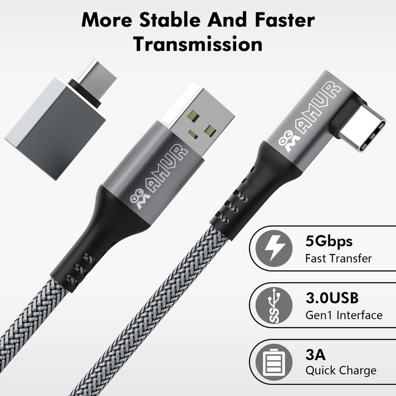 For Quest 2 5M Power Cord USB 3.0 Gen 1Link Cable High Speed Data Type-C Adapter gallery