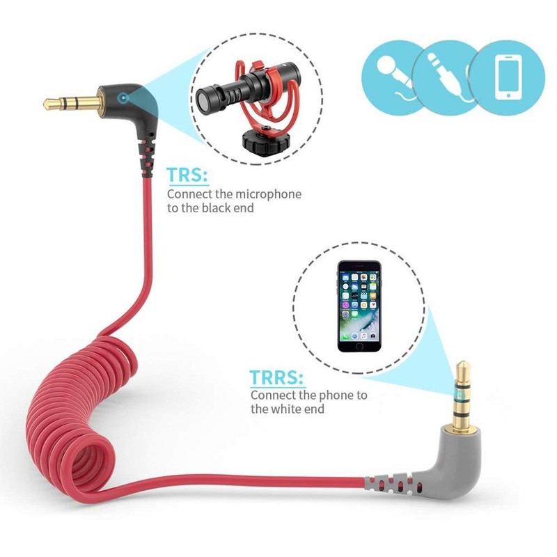 3.5mm Microphone Cord for RODE Videomic Pro+/VideoMic GO TRS to TRRS Patch Cable gallery