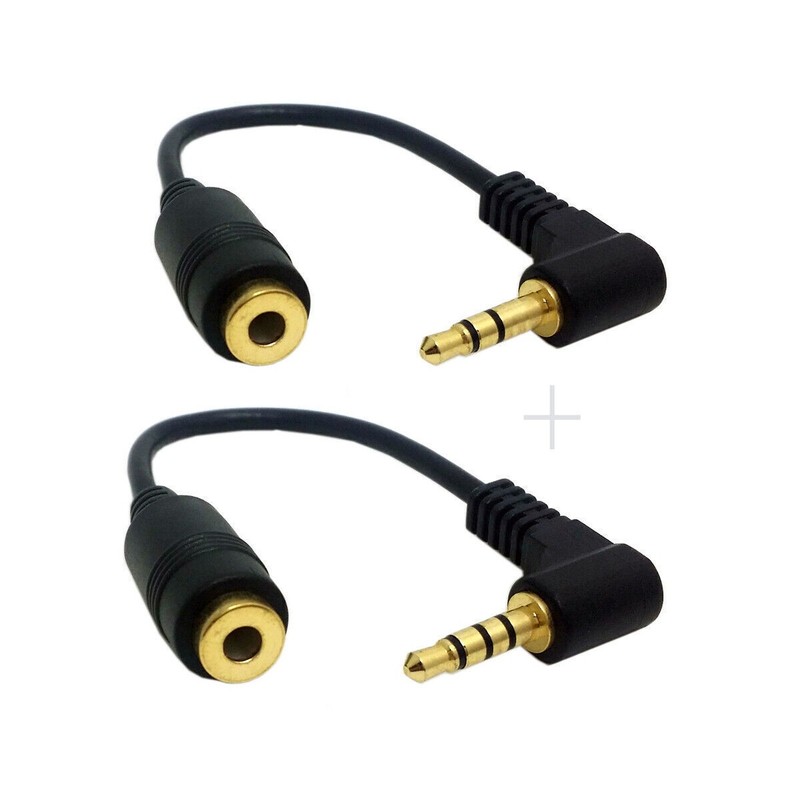 1Set 3/4 Poles Audio Stereo Right Angled 3.5mm Male to Female Extension Wire