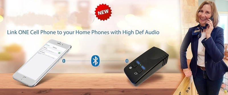 NEW Bluetooth Cell to Home Telephone Adapter HD Audio One Cell Phone Support gallery