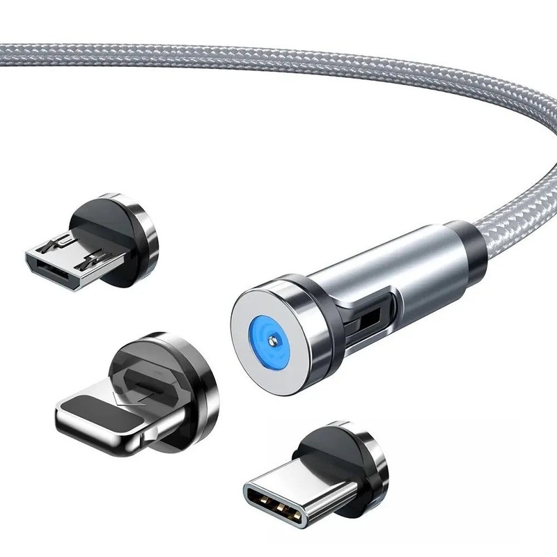 Rotating Magnetic Charger Cable Phone Fast Charging Type C Micro USB Lot