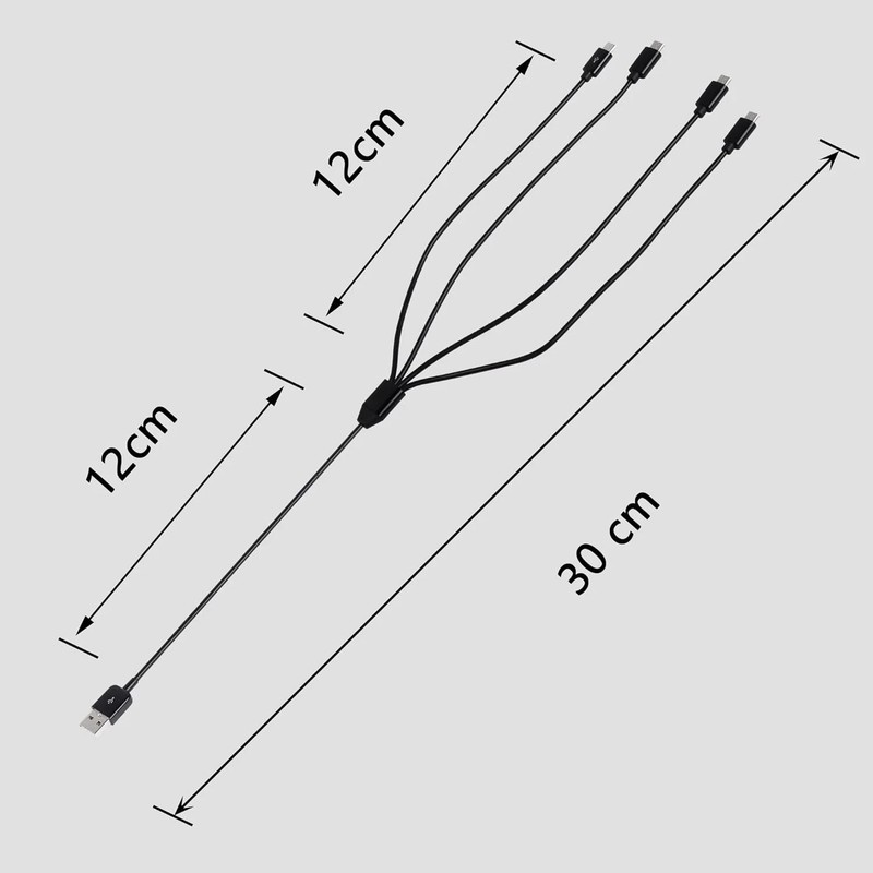 USB Type C Splitter Charging Cable,1Ft 4 in 1 Multi Charging Cable, USB a to 4 X gallery