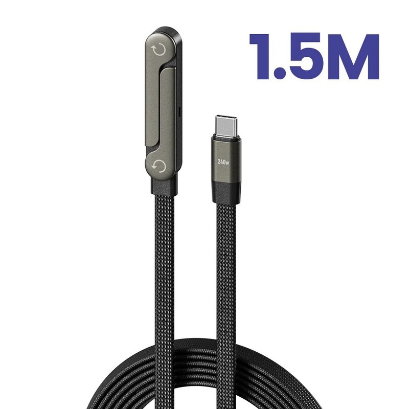 240W Fast Charging Cord USB C to USB C Cable Invisible Stand Charger Cable
