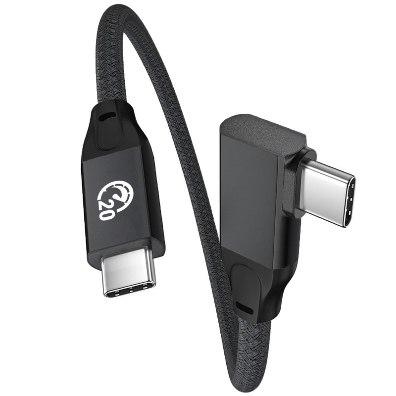 UseBean USB C 90 Degree Cable 0.5ft, 6 inch Short USBC to USBC 3.2 Gen2 20Gbp…
