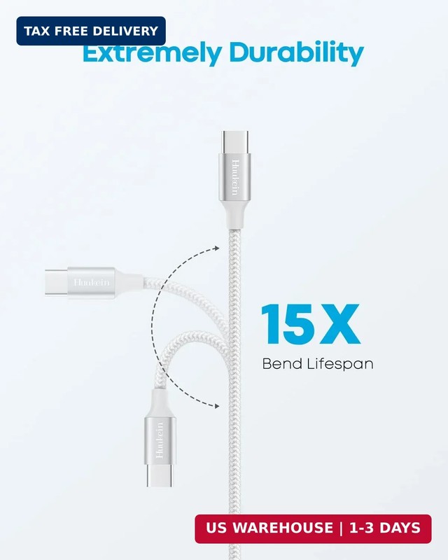 Extra Long USB C to USB C Cable 20ft, 60W Type C to Type C Fast Charging Cord Br gallery