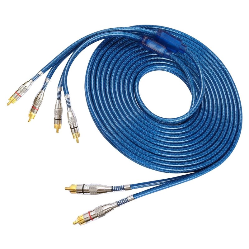 2 Channel to 4 Channel RCA Audio Interconnect Cable 16.4ft 2 Male to 4 Male Y Sp