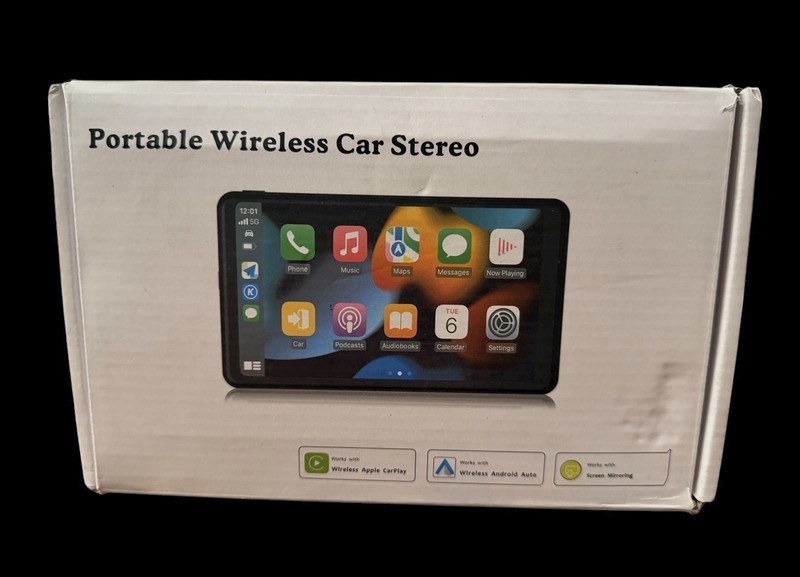 7" HD Portable Carplay Wireless Touch Screen Double Din Car Stereo gallery