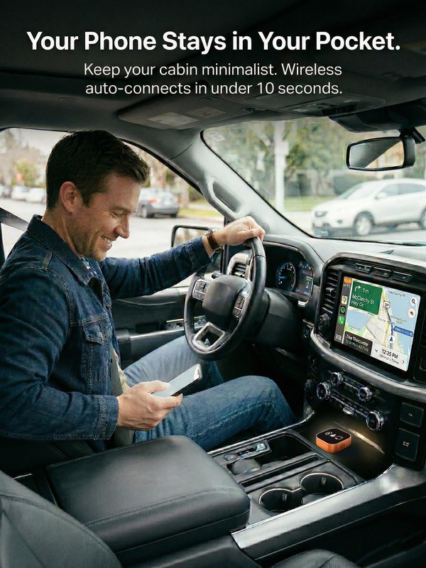 4-in-1 Wireless CarPlay & Android Auto Adapter – AirPlay & Miracast Media Hub... gallery