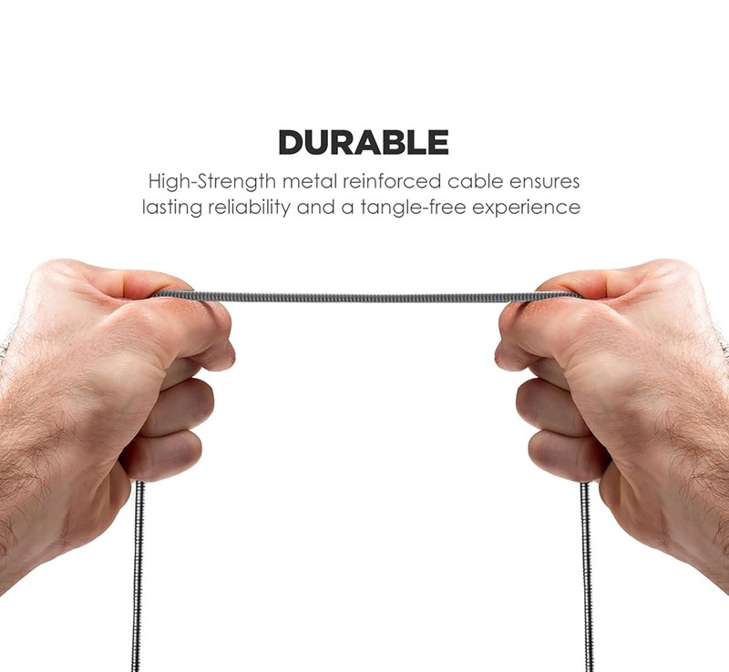 Pet Proof USB-C to USB-C Cables 2 Pack 6ft Braided Metal Fast Charging Grey gallery
