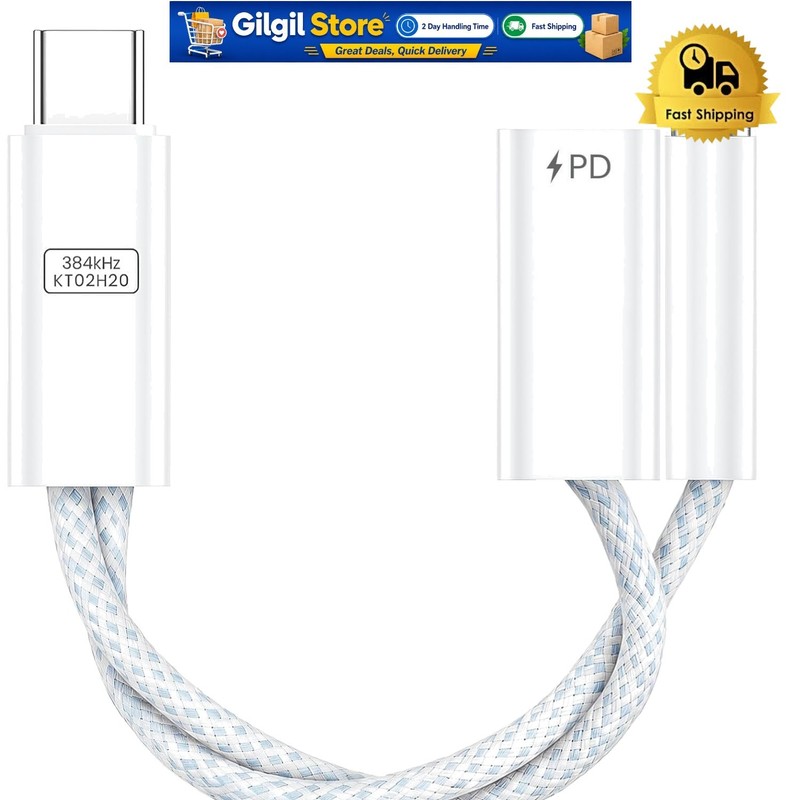 USB-C HiFi Audio Splitter & 60W PD Charging Adapter for Music Lovers