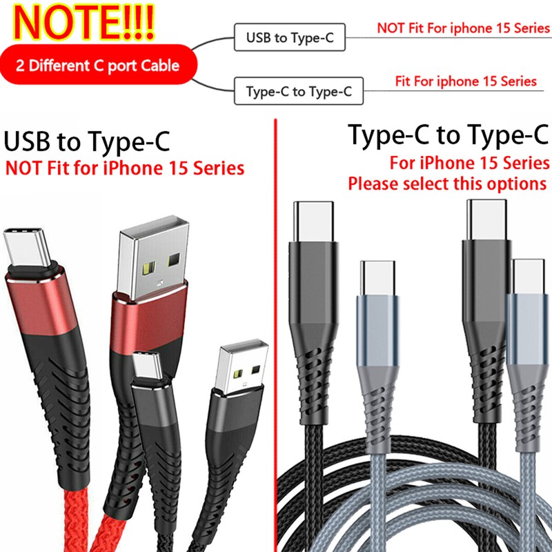 Heavy Duty Braided USB C Type-C Fast Charging Data Sync Charger Cable Long Cord gallery