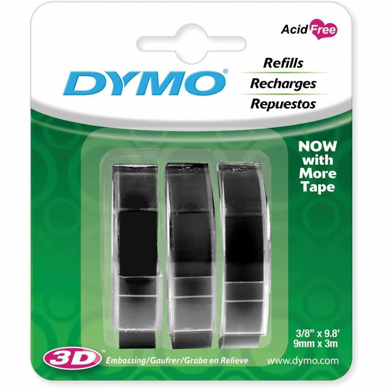Recharge de ruban pour légende Maker 3/8 “X9.8 pieds 3 / Pkg-noir