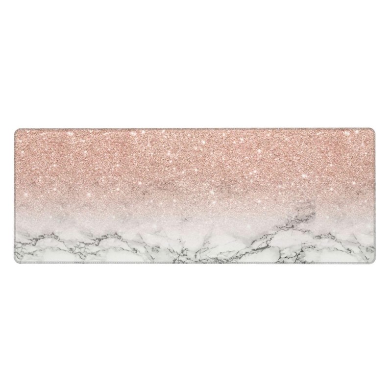Rose Gold Marble Mouse Pad Large Gaming Mousepad Non-Slip Rubber Base Keyboar…