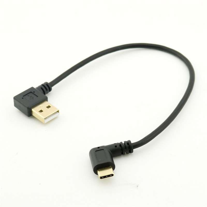 Type C Male Right angled to USB 2.0 A Male Left angled charging Sync Data Cable