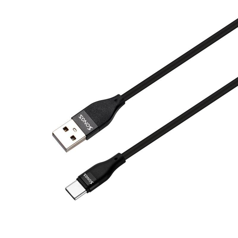 Type-C to USB-A 5 Feet Fast Charging and Data Sync Cable Black gallery