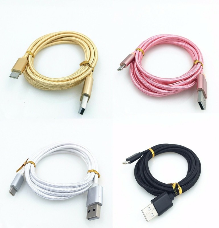 3-PACK Fabric Type C USB C Cable Fast Charging Charger Cord for Samsung Note 10+