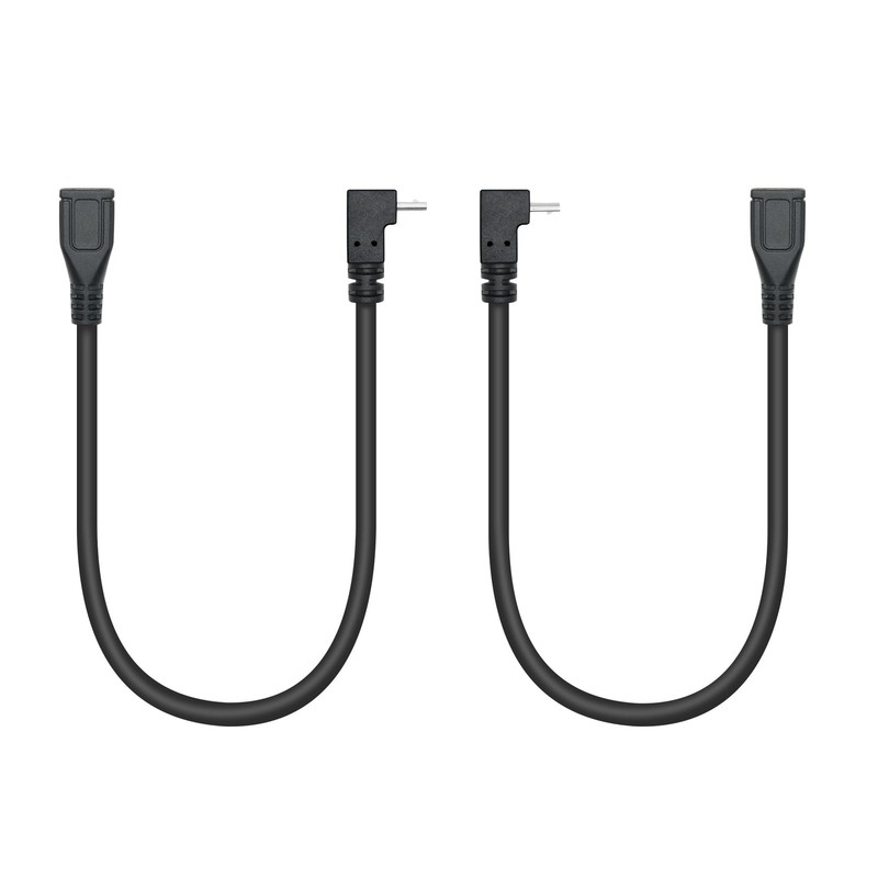 90 Degree Up Down Angle Micro USB Male To Female Extension Cable 9 In 2 PCS