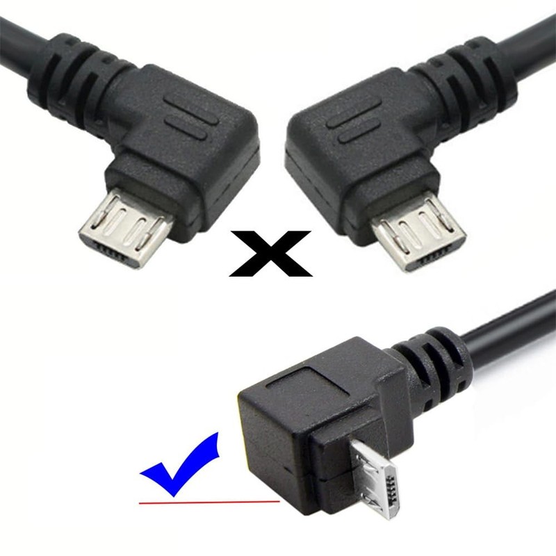 90° Down Angled Micro USB to USB A Data Charge Cable, 10cm, 480Mbps, 5Pin gallery