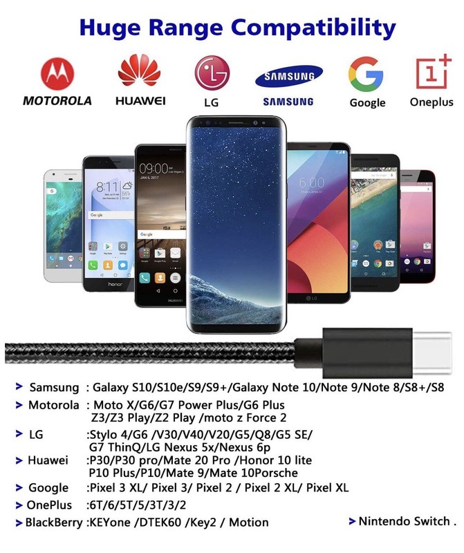 2X10FT Galaxy S9 Plus S9 Note 8 USB-C Type C FAST Charging Sync & Charger Cable gallery