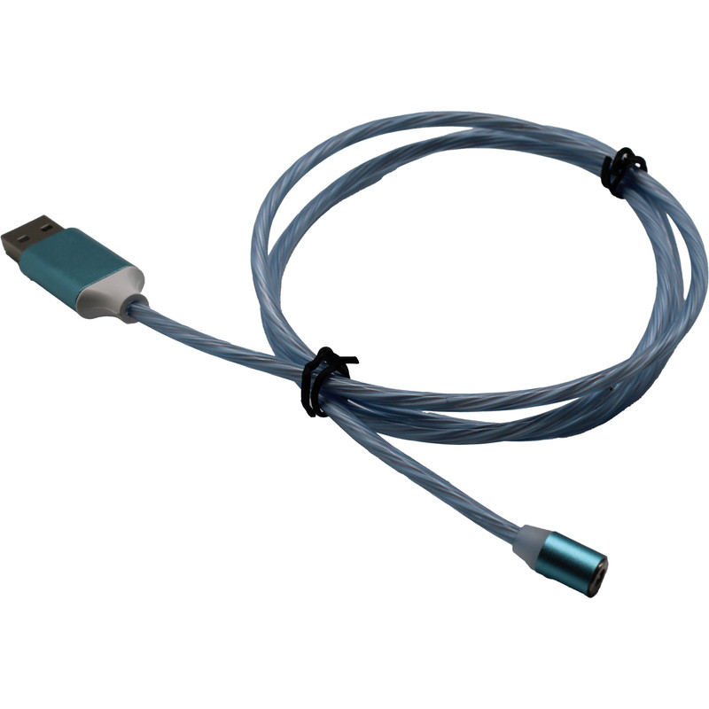 Blue Flowing LED Charging Cables with Disconnect Magnetic Tips for Phones & More gallery