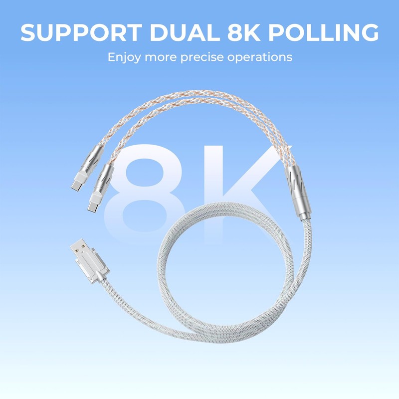 XVX Keyboard Cable, 2-in-1 USB C to USB A Cable for Mechanical Gaming Keyboar... gallery