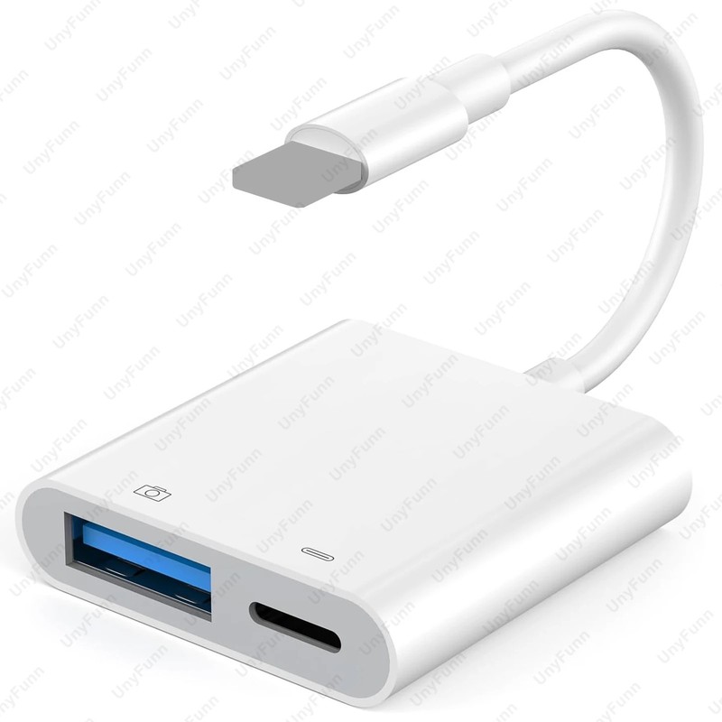 OTG USB Adapter with Charging Port for iPhone USB Camera Card Reader Flash Drive gallery
