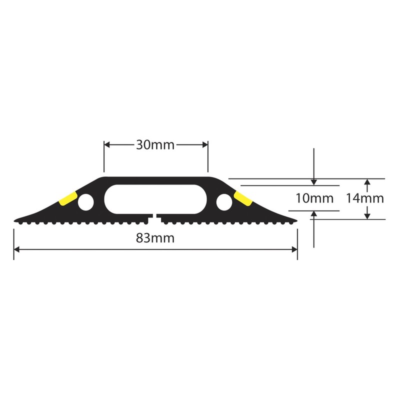 30ft Floor Cord Cover, Made in USA ['30 ft'], ['Black/Yellow'] gallery