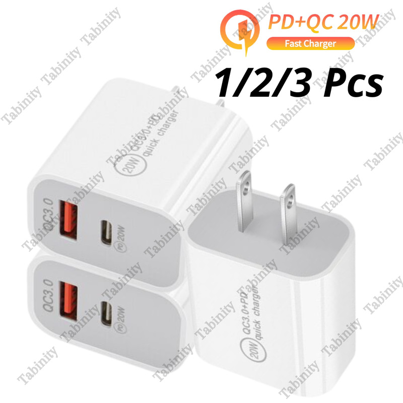 For iPhone 14 13 12 11 8 20W QC Fast Charger Block USB Type C Wall Power Adapter