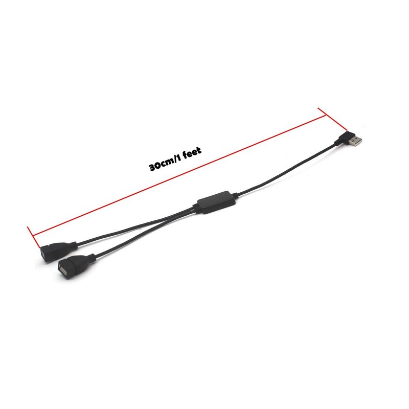 12 Inch Right Angle USB 2.0 Splitter Cable, USB Extender 1 to 2 Female HUB Ex... gallery