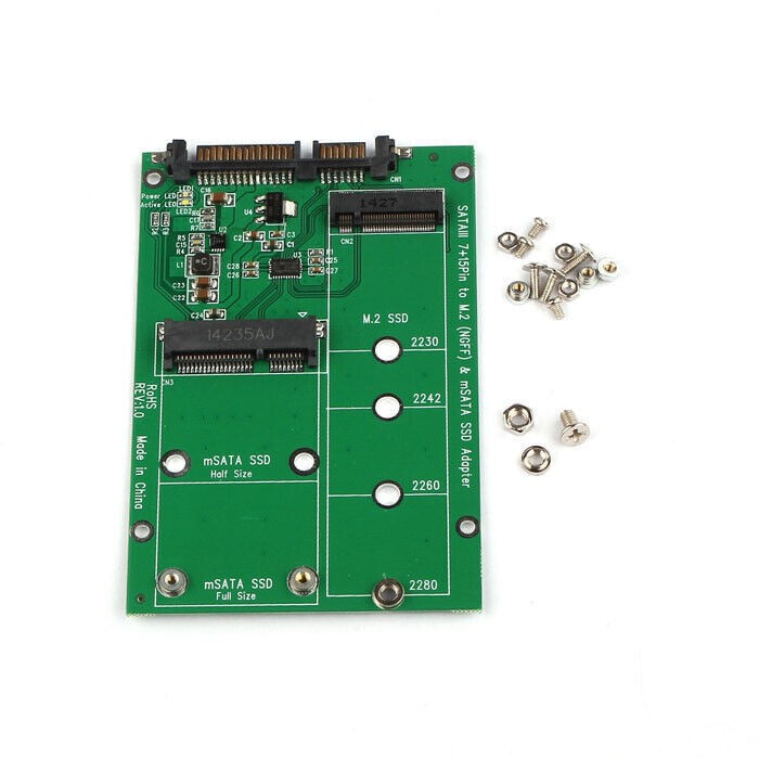 Chenyang Combo Mini PCI- E 2 Lane M.2 NGFF B/M-key & mSATA SSD to SATA Adapter gallery