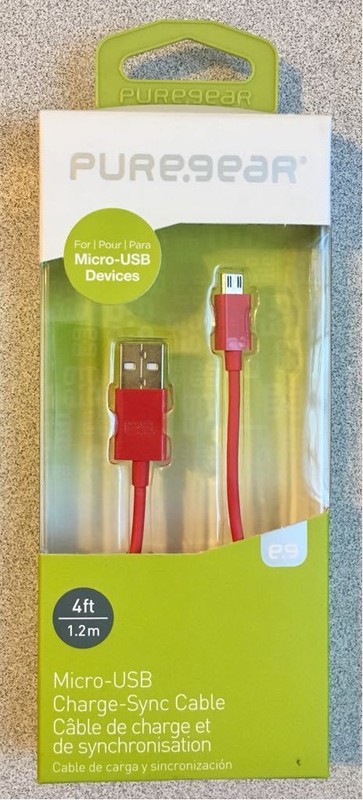 Brand New Original PureGear Charge & Sync Cable for Micro USB Smartphones -4ft !