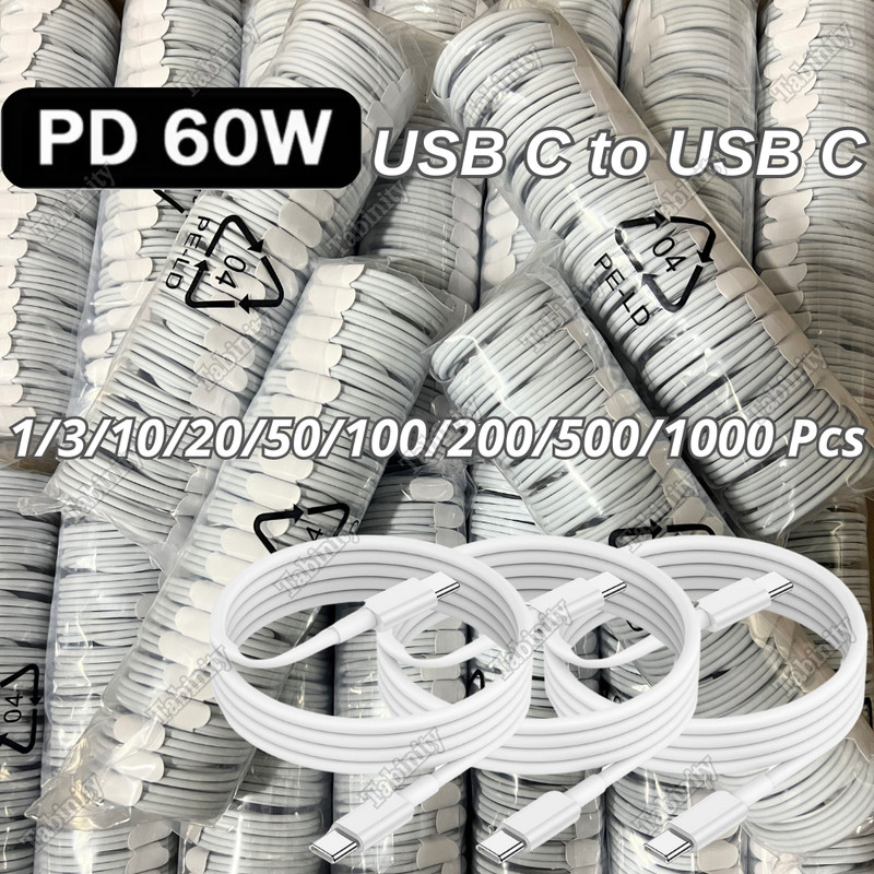 For iPhone Air 15 16 17 Pro Samsung PD 60W Type C to USB C Fast Charger Cord Lot
