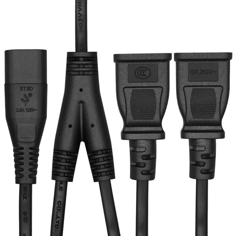 Heavy Duty C8 Plug to 2 Pin Outlet Converters Cable with Metal Conductors gallery