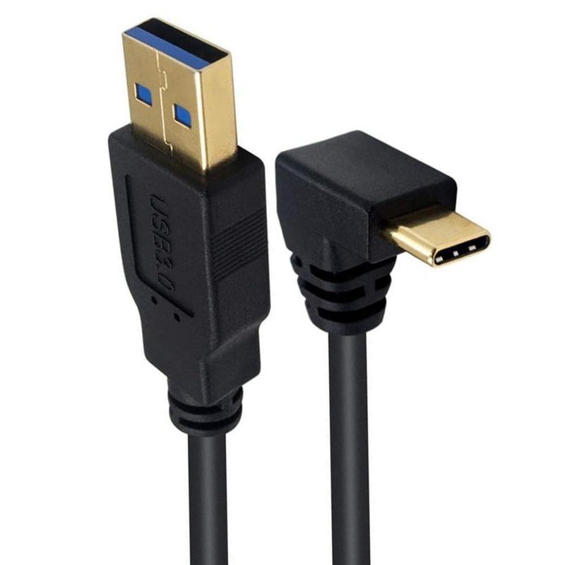 USB to USB C 90 Degree Cable, 5FT Type A Male to Type C Male Up Down Angle F... gallery