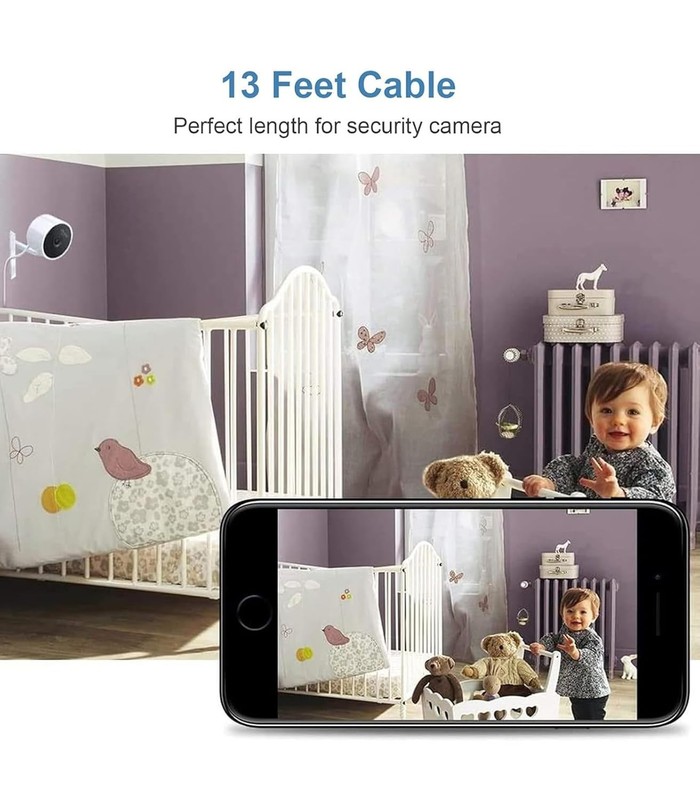 Versatile 13ft Micro USB Cable for Indoor & Outdoor Security Cameras - 480Mbps gallery