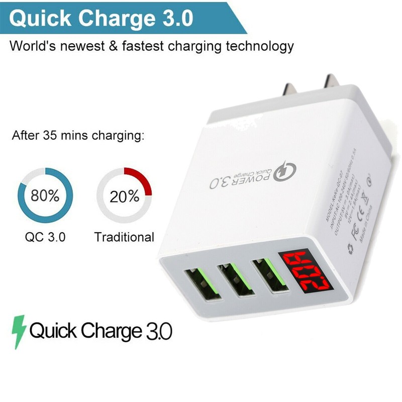 3-Ports Fast Wall Charger Charging Block Phone USB Cube For iPhone iPad Samsung gallery