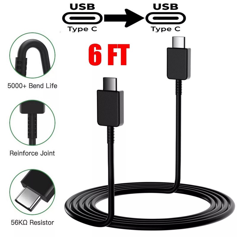US Stock 4ft USB Type C Cable Fast Charging Cord For Samsung S21 S10 S9 Black gallery