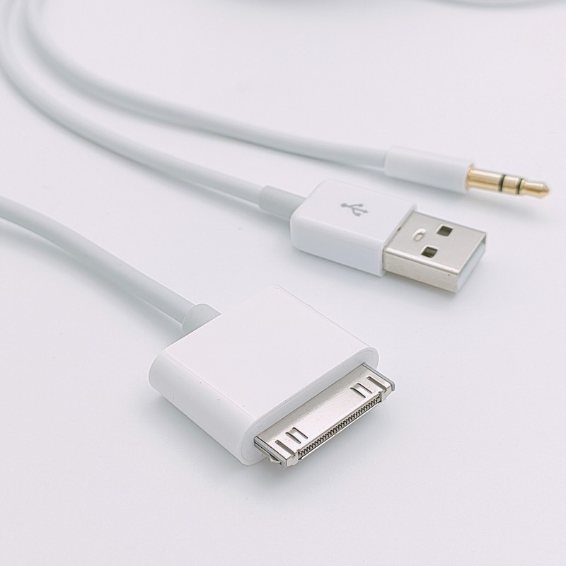 30pin Dock To 3.5mm Car AUX Audio USB charger Cable For iPhone 3G 4G iPod Touch gallery