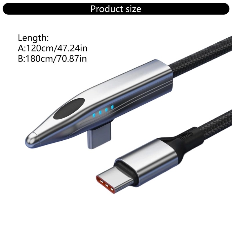 90 Degree Angled 240W Fast Charge Cable Type C Charging Smartphones Tablets gallery