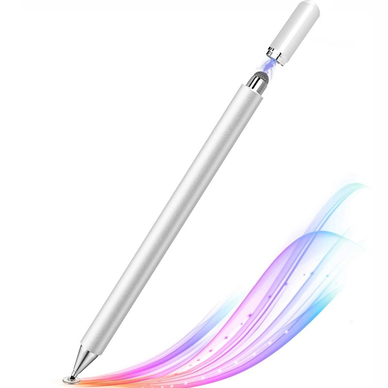 Stylus Touch Screen Pen Fiber Tip Aluminum Lightweight Silver for Cell Phones