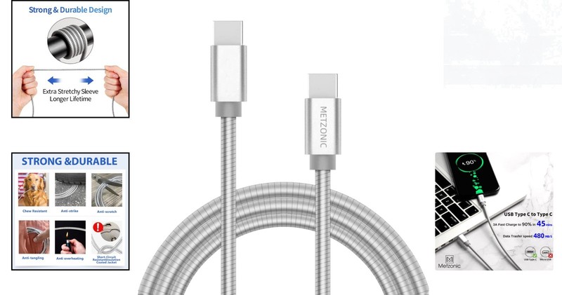 PD 65W USB C Cable 6.6ft - Stylish Metal Braided Fast Charging for All Devices gallery