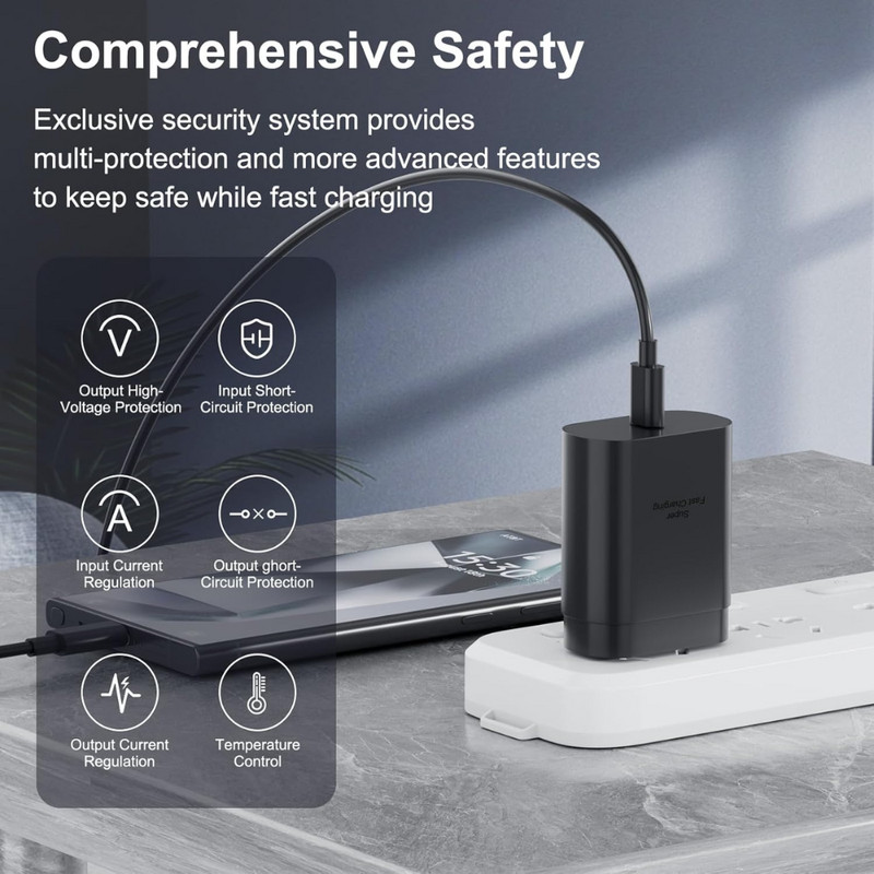 25W Super Fast Wall PD Charger 3FT Type C USB-C Cable For Samsung S22 S21 S20 S9 gallery