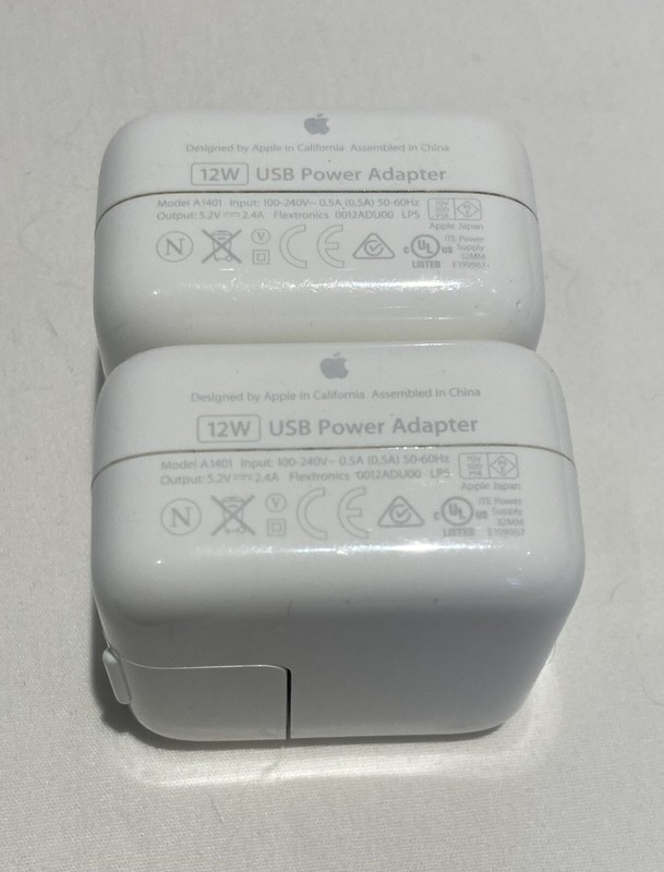 Apple A1401 12W USB Power Adapters - Lot of 2 gallery