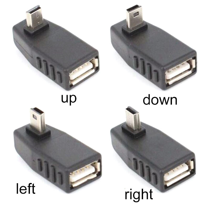 Left/right/down/up angle A Female to 5-pin B Male Mini USB OTG adapter Converter gallery