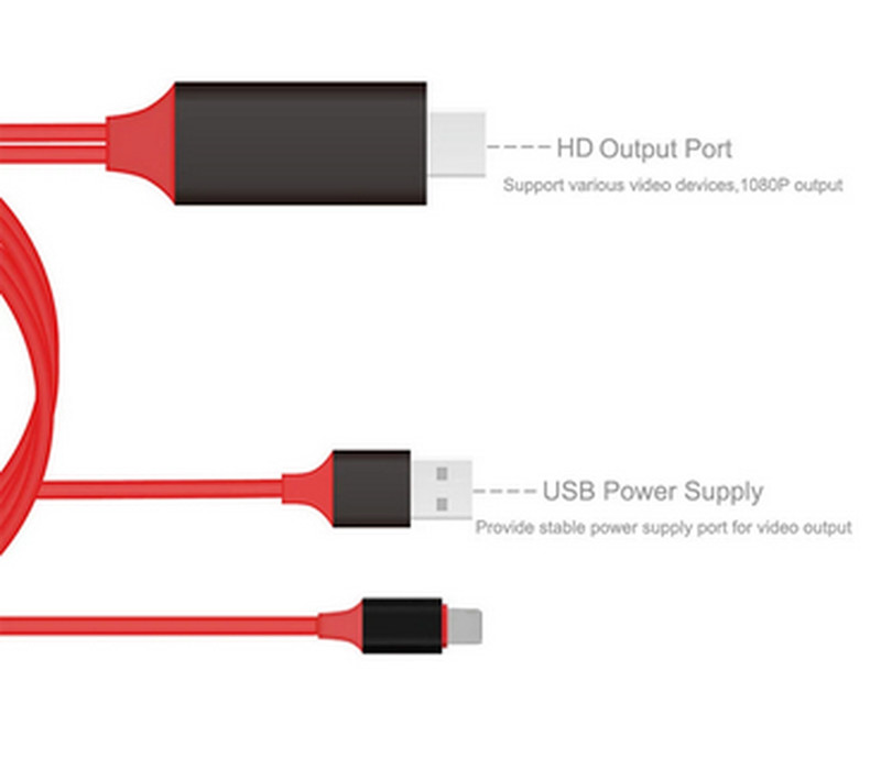 1080P HDMI Mirroring AV Cable for iPhone X iPad Android Phone to TV HDTV Adapter gallery