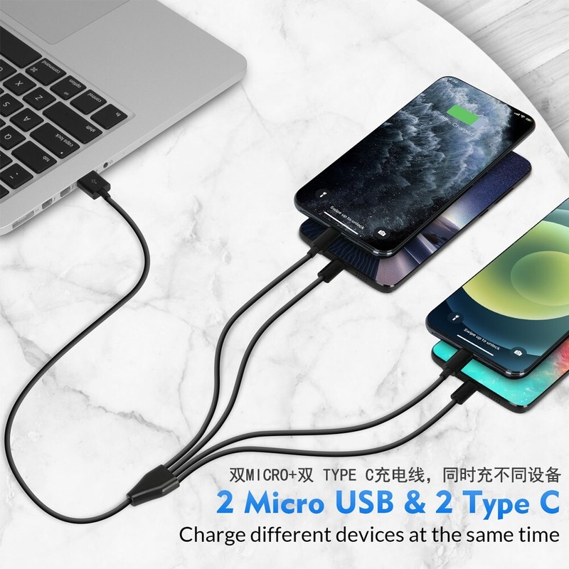 Multiple USB Charging Cable, 4 in 1 USB Charger Cable Adapter Connector gallery