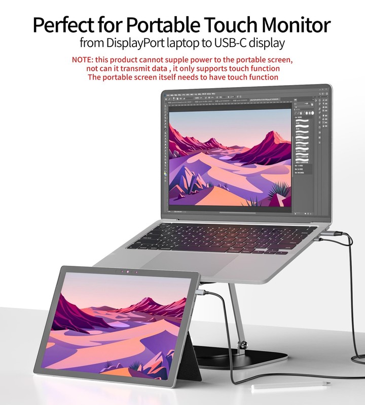 DisplayPort to USB C Cable, 4K@60Hz Display Port to USBC 6.6ft, DP 1.2 Male t... gallery