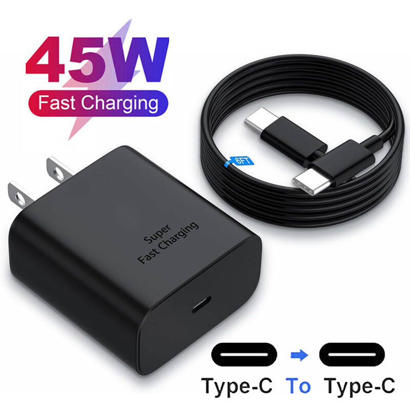 45W Super USB-C Fast Phone Charger USB-C Cable For Samsung S24 S23 S22 S21 5G